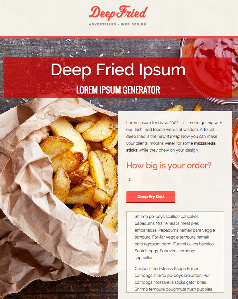 Deep Fried Ipsum