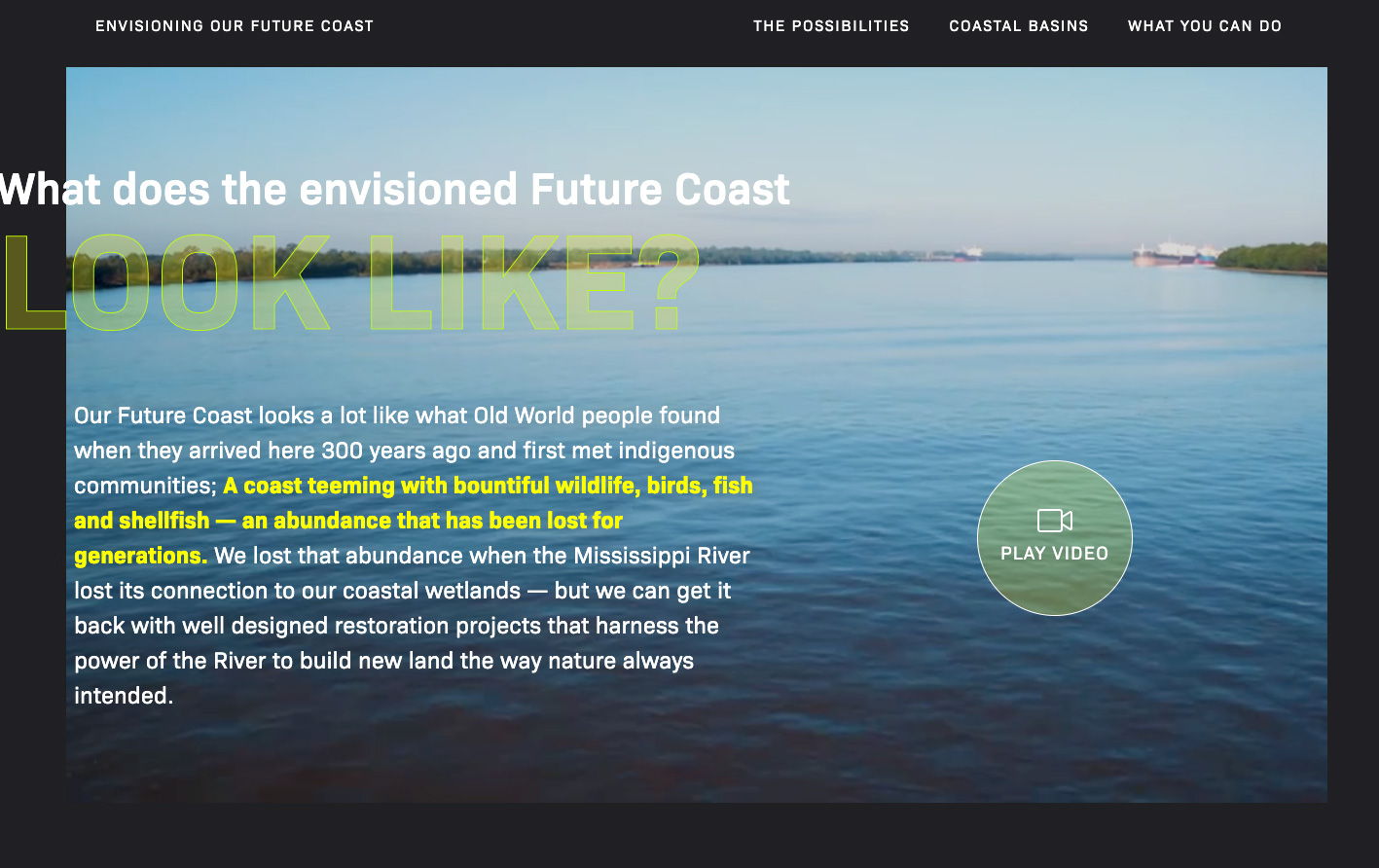 Envisioning Our Future Coast website - Deep Fried